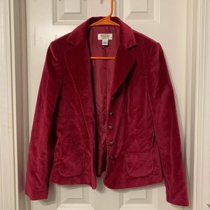 Talbots Blazer Jacket Red Velvet